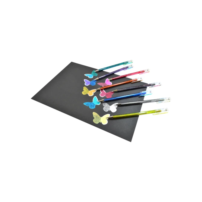 Gelschrijver Pentel K110 Dual medium metallic assorti blister à 8st