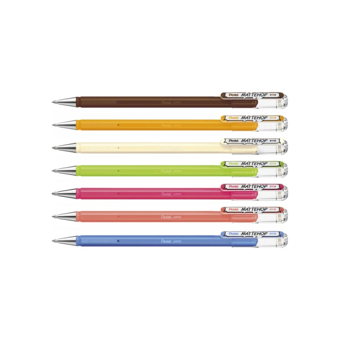 Gelschrijver Pentel K110 Mattehop  Fun Original M ass blister à 7st