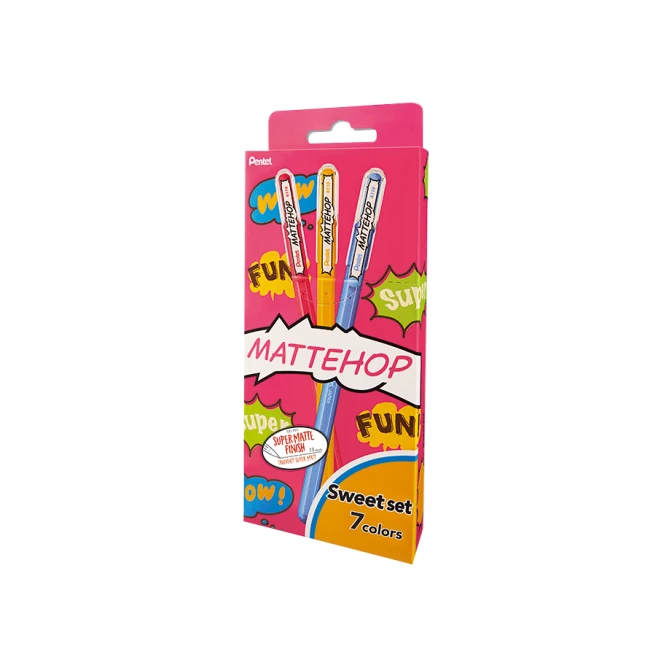 Gelschrijver Pentel K110 Mattehop Fun Sweet M assorti blister à 7st