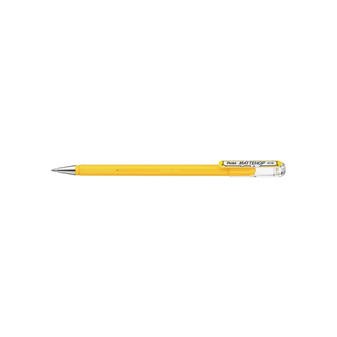 Gelschrijver Pentel K110 Mattehop medium geel