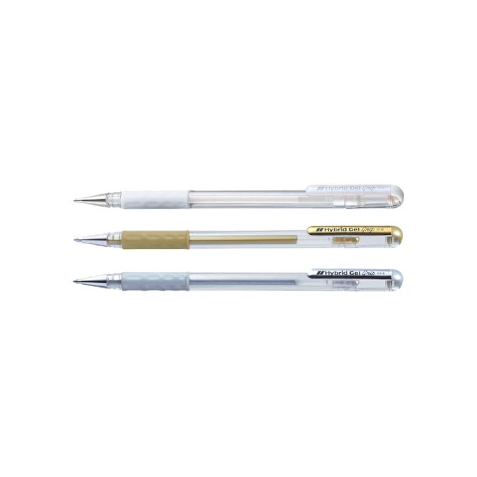 Gelschrijver Pentel K118 Grip medium wit