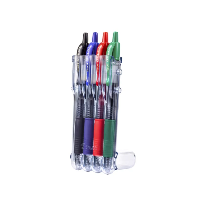 Gelschrijver Pilot clicker medium basis assorti Set2Go à 4 stuks