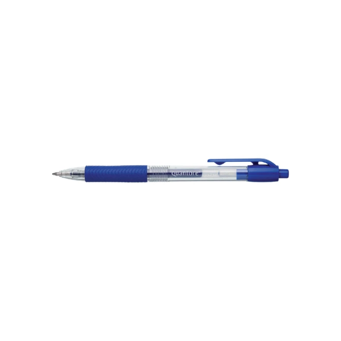 Gelschrijver Quantore grip drukknop 0.7mm blauw