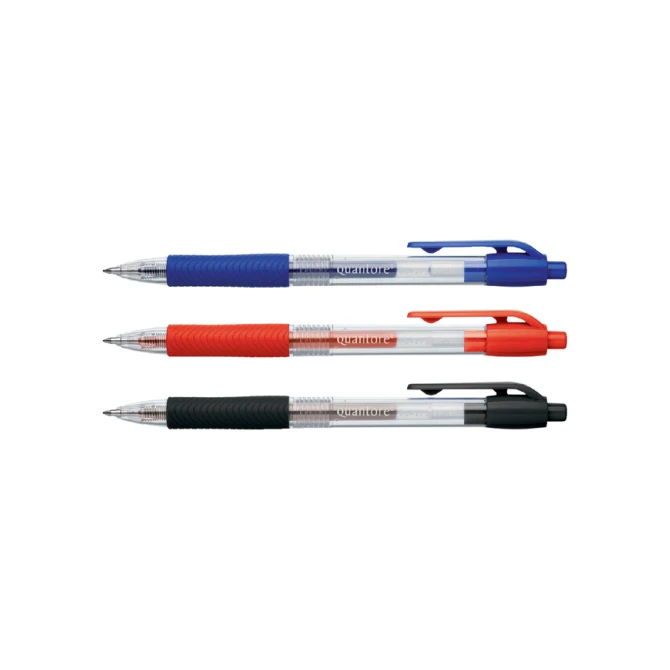 Gelschrijver Quantore grip drukknop 0.7mm blauw