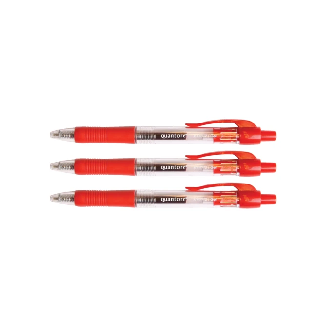 Gelschrijver Quantore grip drukknop 0.7mm rood