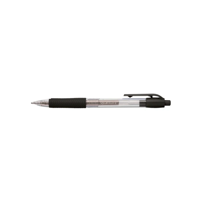 Gelschrijver Quantore gripdrukknop 0.7mm zwart