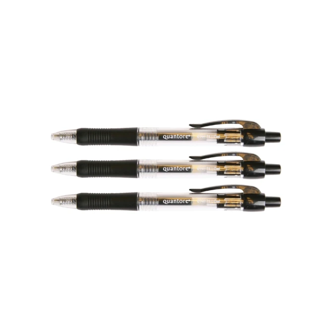 Gelschrijver Quantore gripdrukknop 0.7mm zwart
