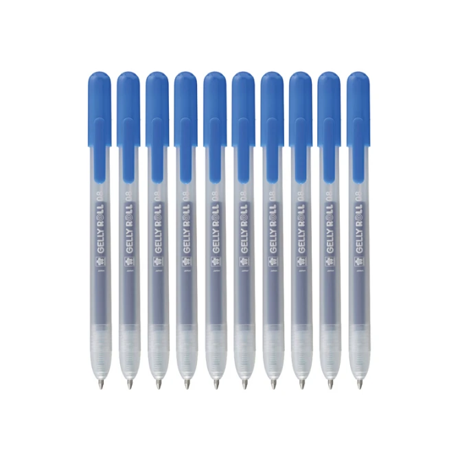 Gelschrijver Sakura Gelly Roll Classic 08 klikfunctie set à 10 stuks blauw