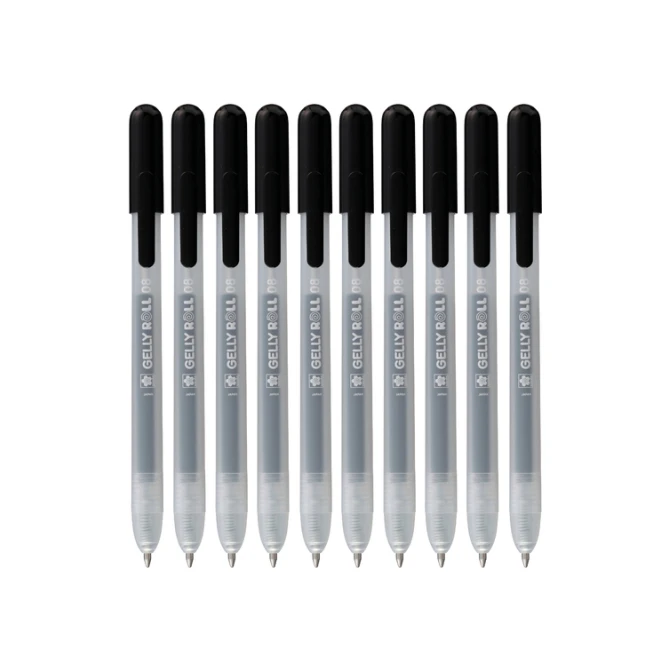 Gelschrijver Sakura Gelly Roll Classic 08 klikfunctie set à 10 stuks zwart