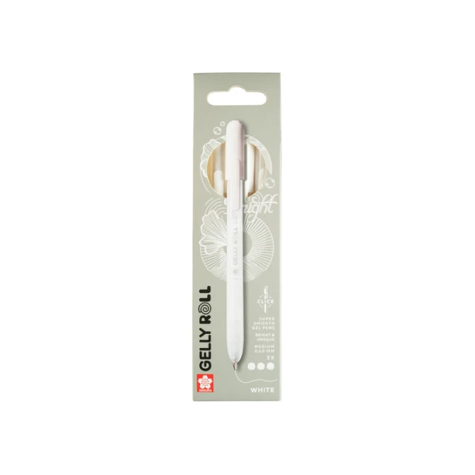 Gelschrijver Sakura Gelly Roll Classic 08 klikfunctie set à 3 stuks wit