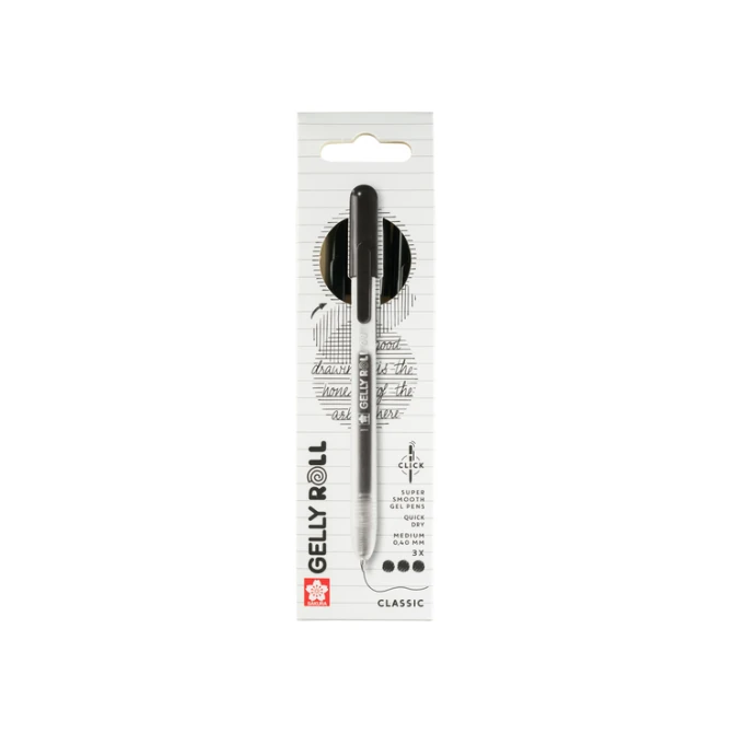 Gelschrijver Sakura Gelly Roll Classic 08 klikfunctie set à 3 stuks zwart
