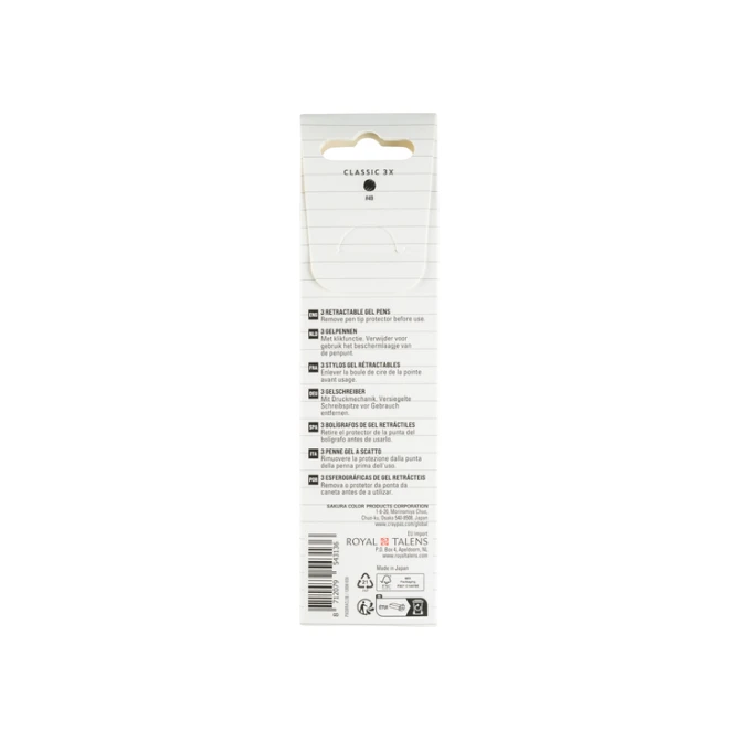 Gelschrijver Sakura Gelly Roll Classic 08 klikfunctie set à 3 stuks zwart