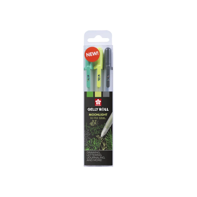 Gelschrijver Sakura Gelly Roll Moonlight 06 botanic set à 3 kleuren