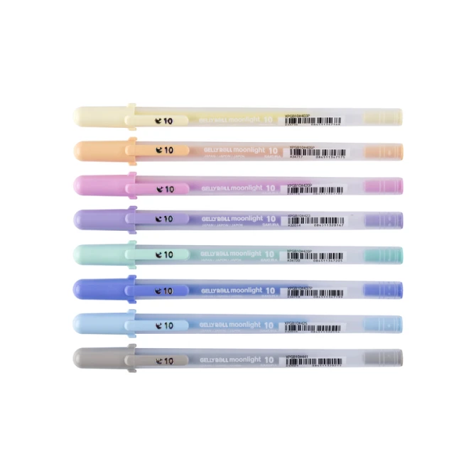 Gelschrijver Sakura Gelly Roll Moonlight 10 pastel set à 8 kleuren