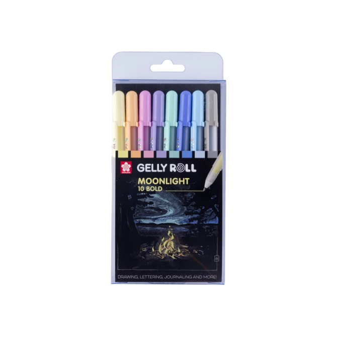 Gelschrijver Sakura Gelly Roll Moonlight 10 pastel set à 8 kleuren