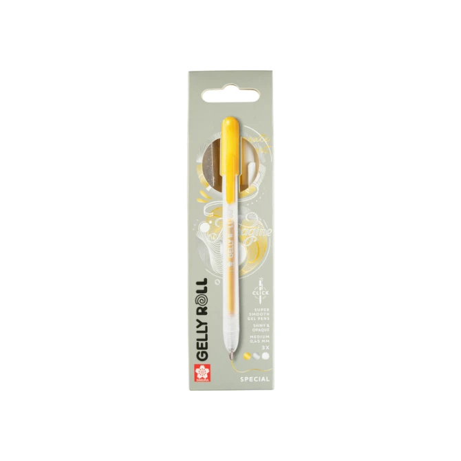 Gelschrijver Sakura Gelly Roll Special 08 klikfunctie set à 3 kleuren goud