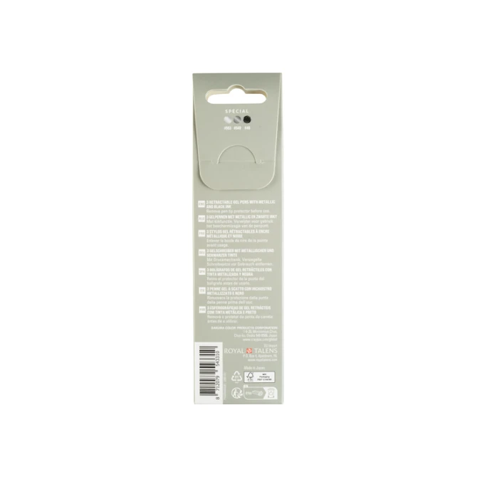 Gelschrijver Sakura Gelly Roll Special 08 klikfunctie set à 3 kleuren zilver