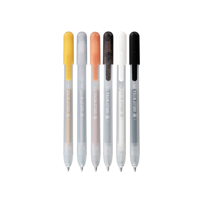 Gelschrijver Sakura Gelly Roll Special 08 klikfunctie set à 6 kleuren
