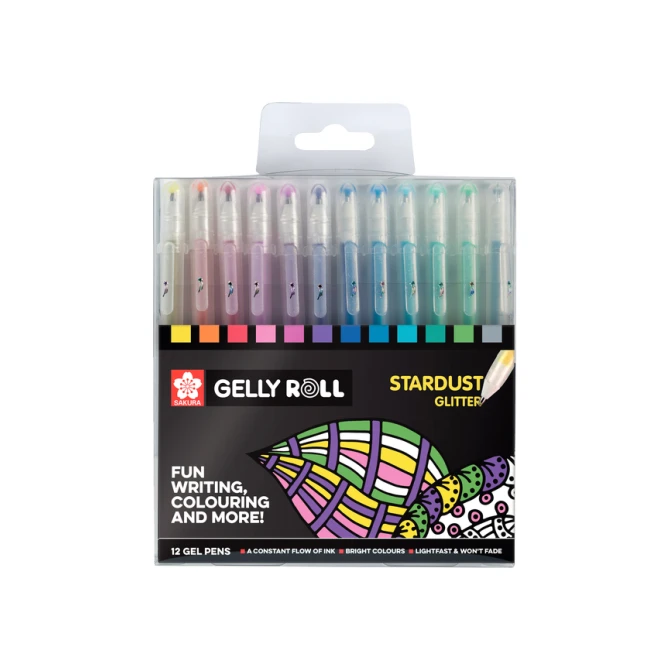 Gelschrijver Sakura Gelly Roll Stardust set à 12 kleuren