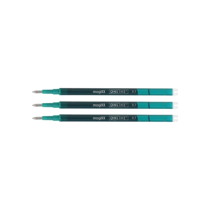 Gelschrijvervulling Online Magixx medium turquoise blister à 3 stuks
