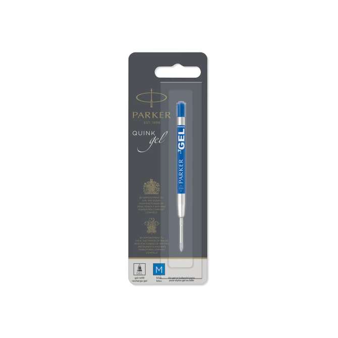 Gelschrijvervulling Parker Quink medium blauw blister à 1 stuk