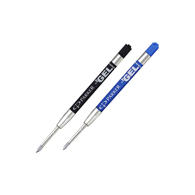 Gelschrijvervulling Parker Quink medium blauw blister à 2 stuks