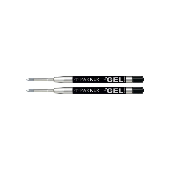 Gelschrijvervulling Parker Quink medium zwart blister à 2 stuks
