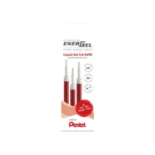 Gelschrijvervulling Pentel LR7 Energel medium rood  set à 3 stuks