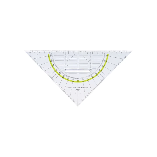 Geodriehoek Aristo 1555/2 225mm met greep transparant
