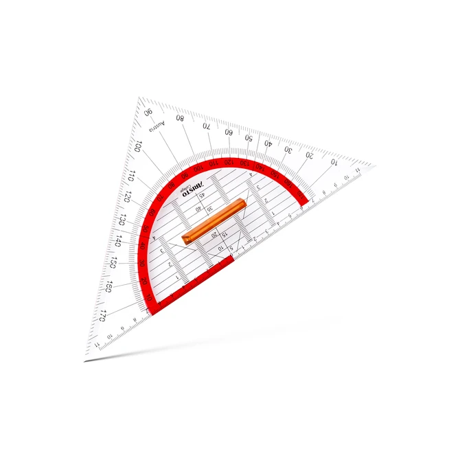 Geodriehoek Aristo GEOCollege 220mm met greep transparant