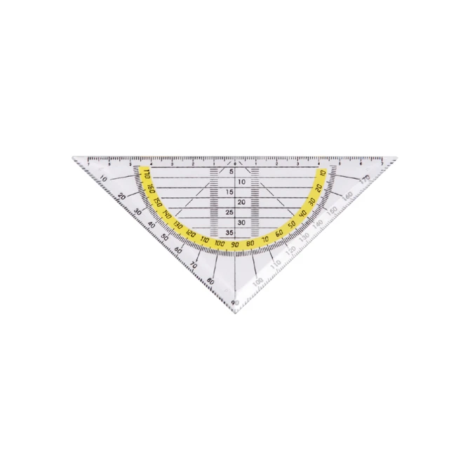 Geodriehoek Quantore 140mm transparant