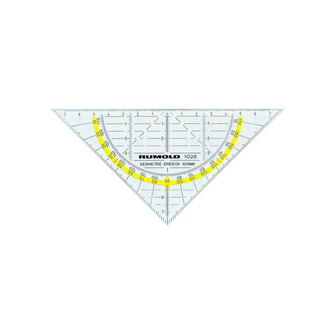 Geodriehoek Rumold 1026 160mm transparant