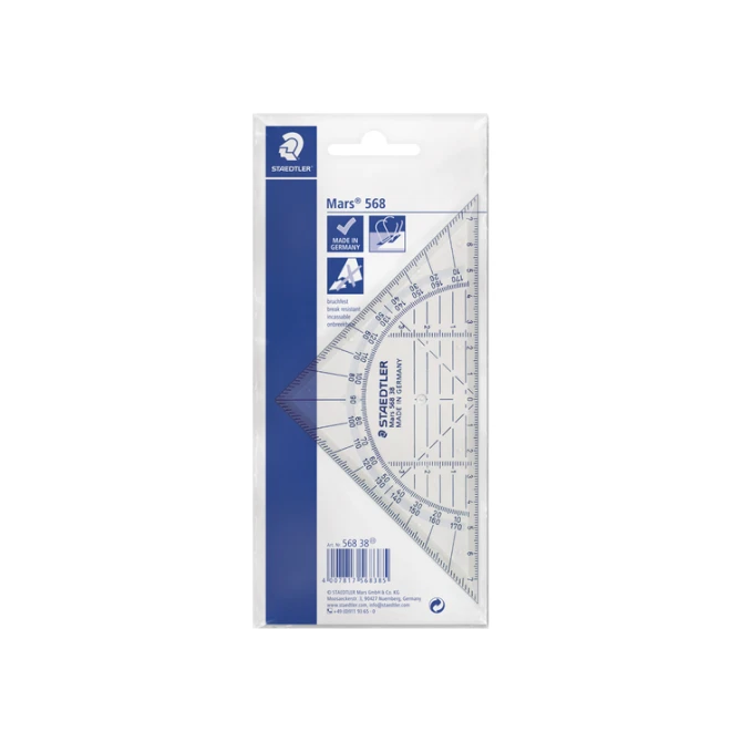 Geodriehoek Staedtler 568 160mm transparant