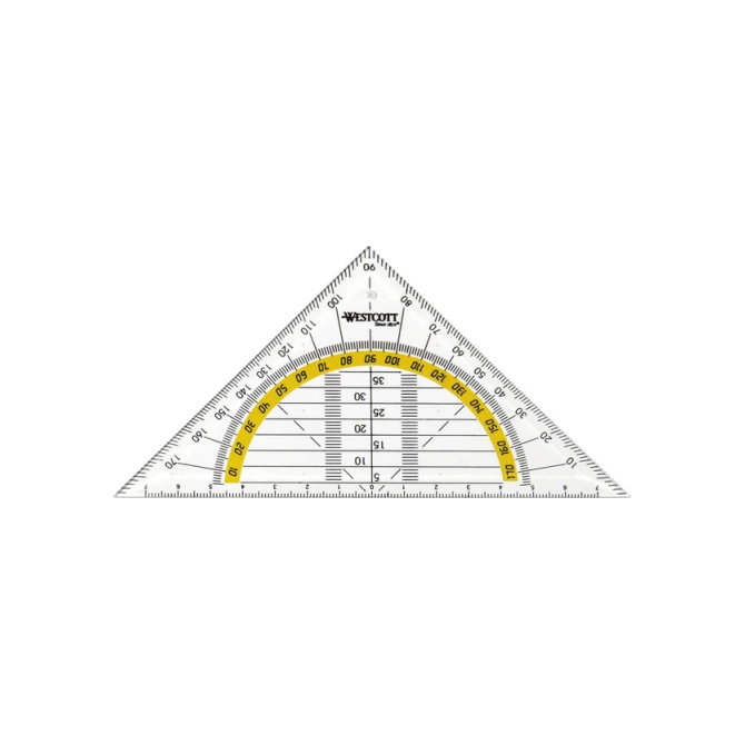 Geodriehoek Westcott 14cm transparant