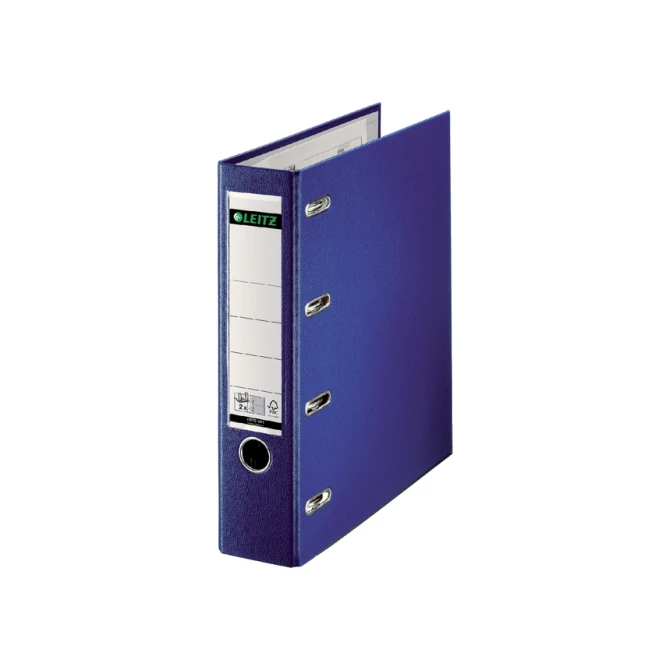 Giro-bank ordner Leitz A4 met dubbele mechaniek 80mm PP blauw
