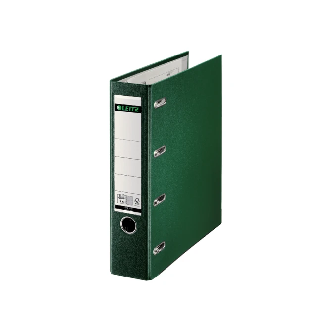 Giro-/bank ordner Leitz A4 met dubbele mechaniek 80mm PP groen