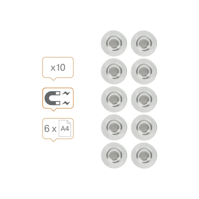 Glasbordmagneet Nobo extra sterk 32mm 10 stuks