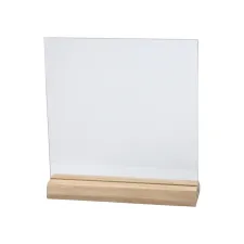 Glasplaat Creativ Company 15.5cmx15.5cm met houten voet 10 stuks