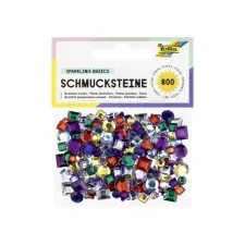 Glitter steentjes Folia 800 stuks diverse kleuren en afmetingen