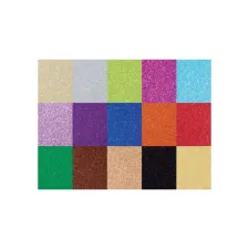 Glitterkarton Folia 50x70cm 300gr 15 vel 15 kleuren