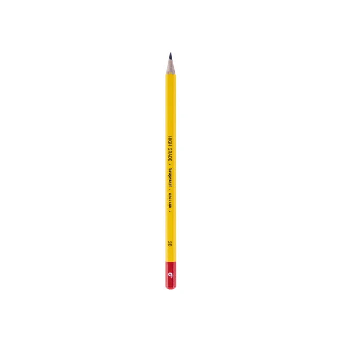 Grafietpotlood Bruynzeel Burotek 2B set à 12 stuks grijs