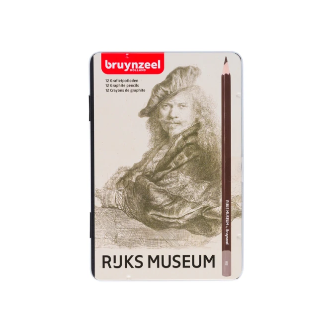 Grafietpotlood Bruynzeel Rijksmuseum Rembrandt van Rijn blik à 12 hardheden grijs