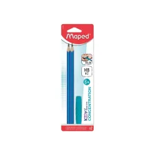 Grafietpotlood Maped Kidy Learn Concentration met kauwtopper set à 2 stuks blauw Grafietpotlood Maped Kidy Learn Concentration met kauwtopper set à 2 stuks blauw