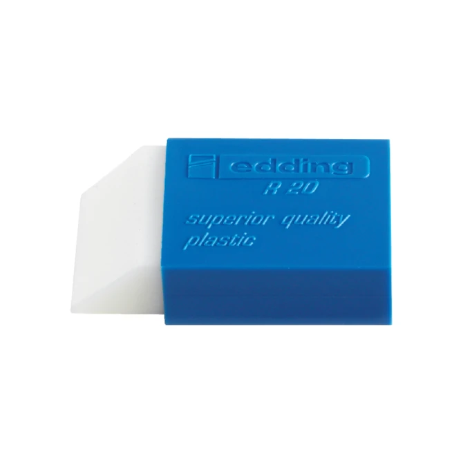 Gum edding R20 45x24x10mm met blauwe houder kunststof wit