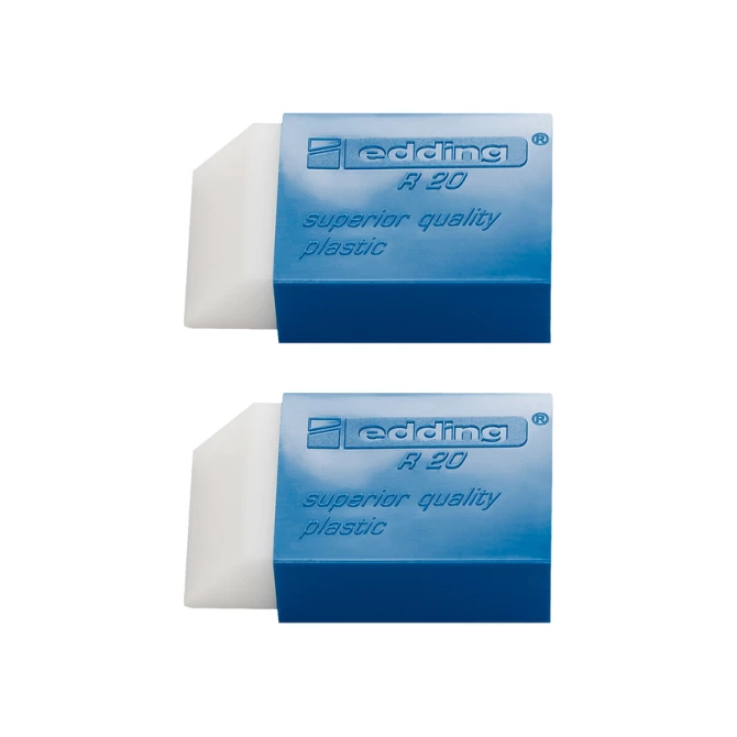 Gum edding R20 met kunststof blauwen houder 2 stuks
