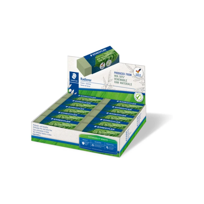 Gum Staedtler Eco 52680 65x23x10mm olijfgroen 20 stuks