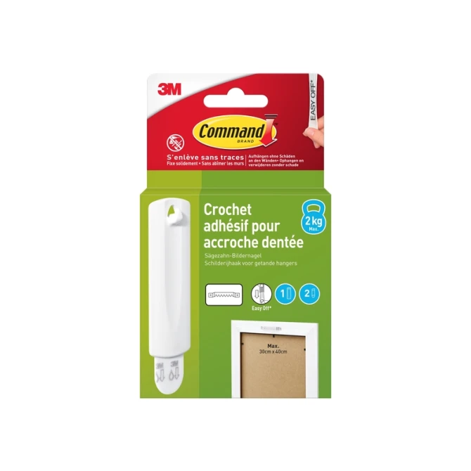 Haak Command kunststof tbv schilderijen incl bevestigingsstrip
