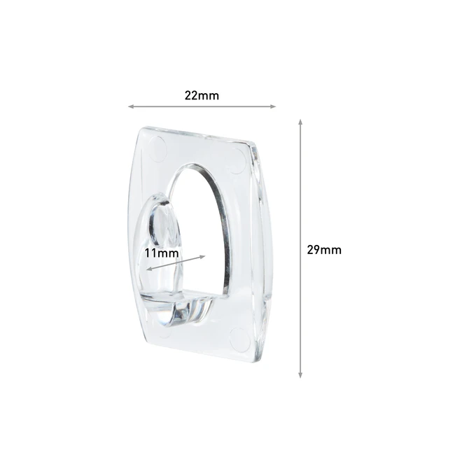 Haak Command mini inclusief bevestigingsstrip transparant 6 stuks