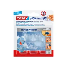 Haak tesa Powerstrips® Deco transparant zelfklevend 5 stuks
