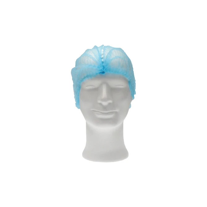 Haarnet CMT clip non-woven L 53cm met detectie strip PP blauw 100 stuks